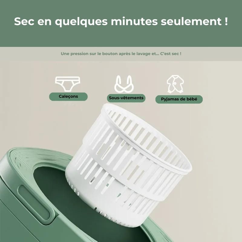 FlexiSpin™ - Lave-linge Portable Pliable avec Mini Sèche-linge Automatique